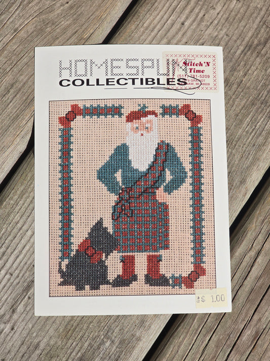 Homespun Collectibles - Scottish Santa - #24 - Cross Stitch Pattern