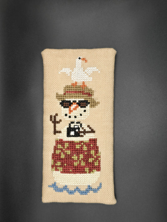 Bent Creek - Sandman Snowman - Completed Cross Stitch