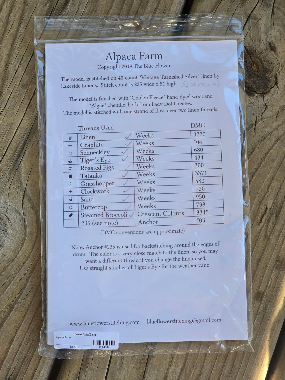 The Blue Flower - Alpaca Farm - Cross Stitch Kit