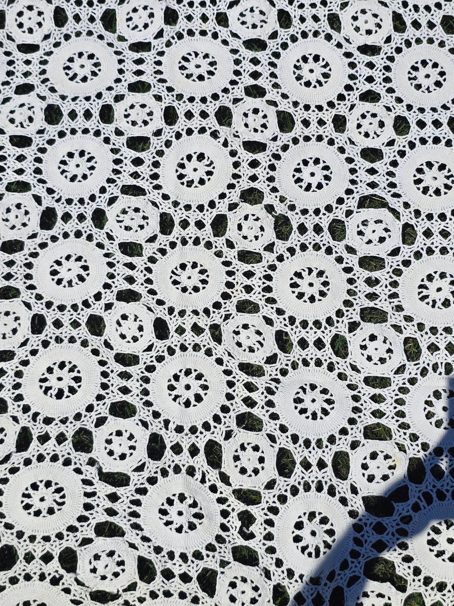 Vintage - Crocheted Tablecloth - 63" x 78" - Home Decor