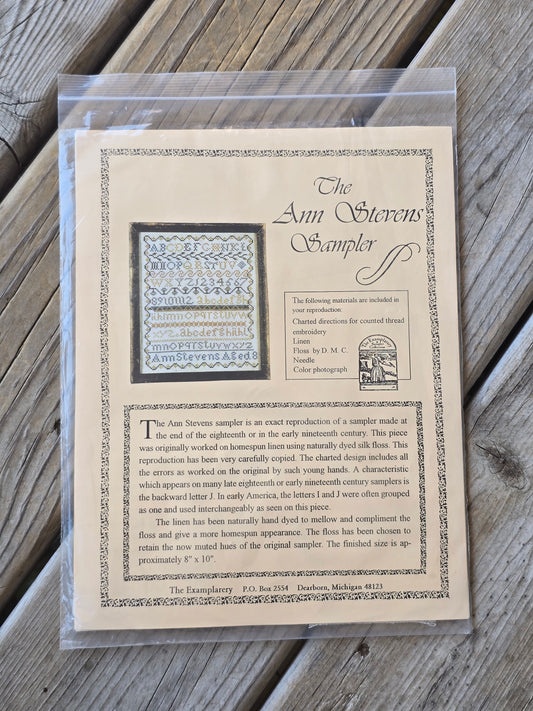The Examplarery - The Ann Steven's Sampler - Cross Stitch Pattern