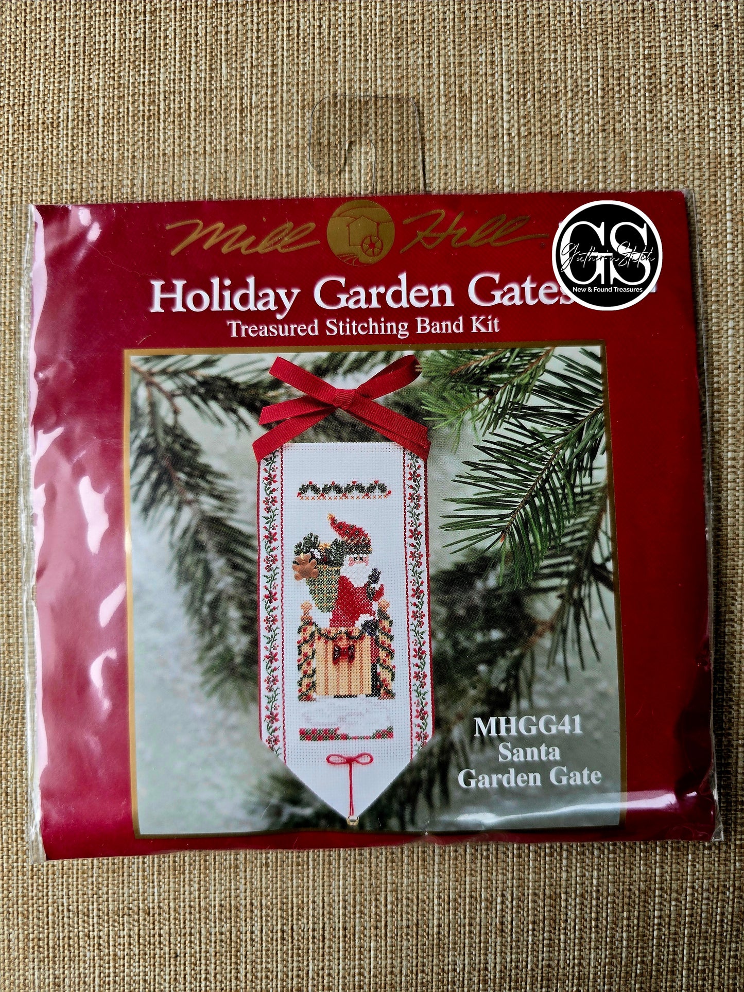 Mill Hill - Holiday Garden Gates - Treasured Stitching Band Kit - MHGG41 Santa Garden Gate