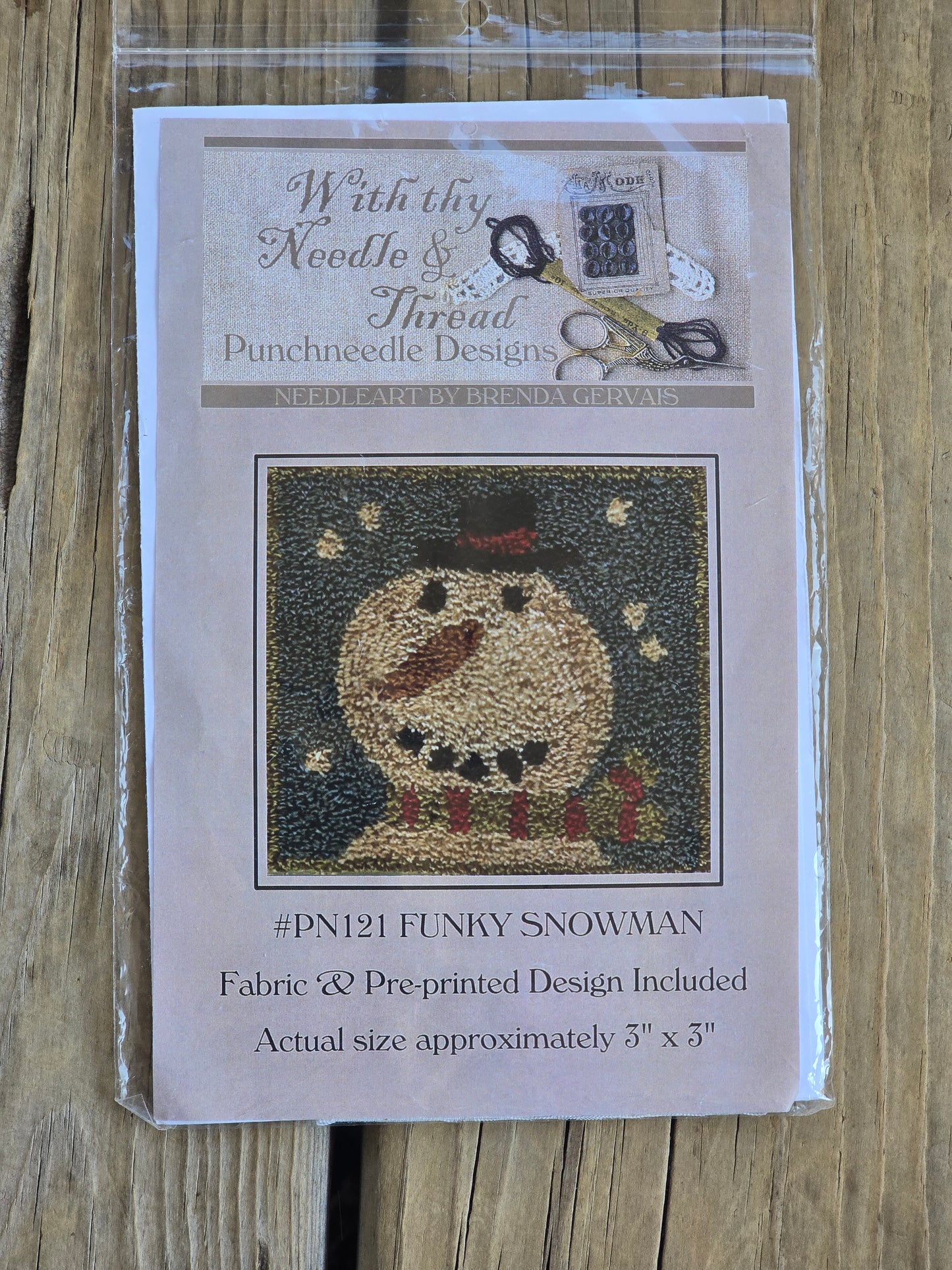With Thy Needle & Thread - Funky Snowman - Embroidery - Punchneedle Pattern