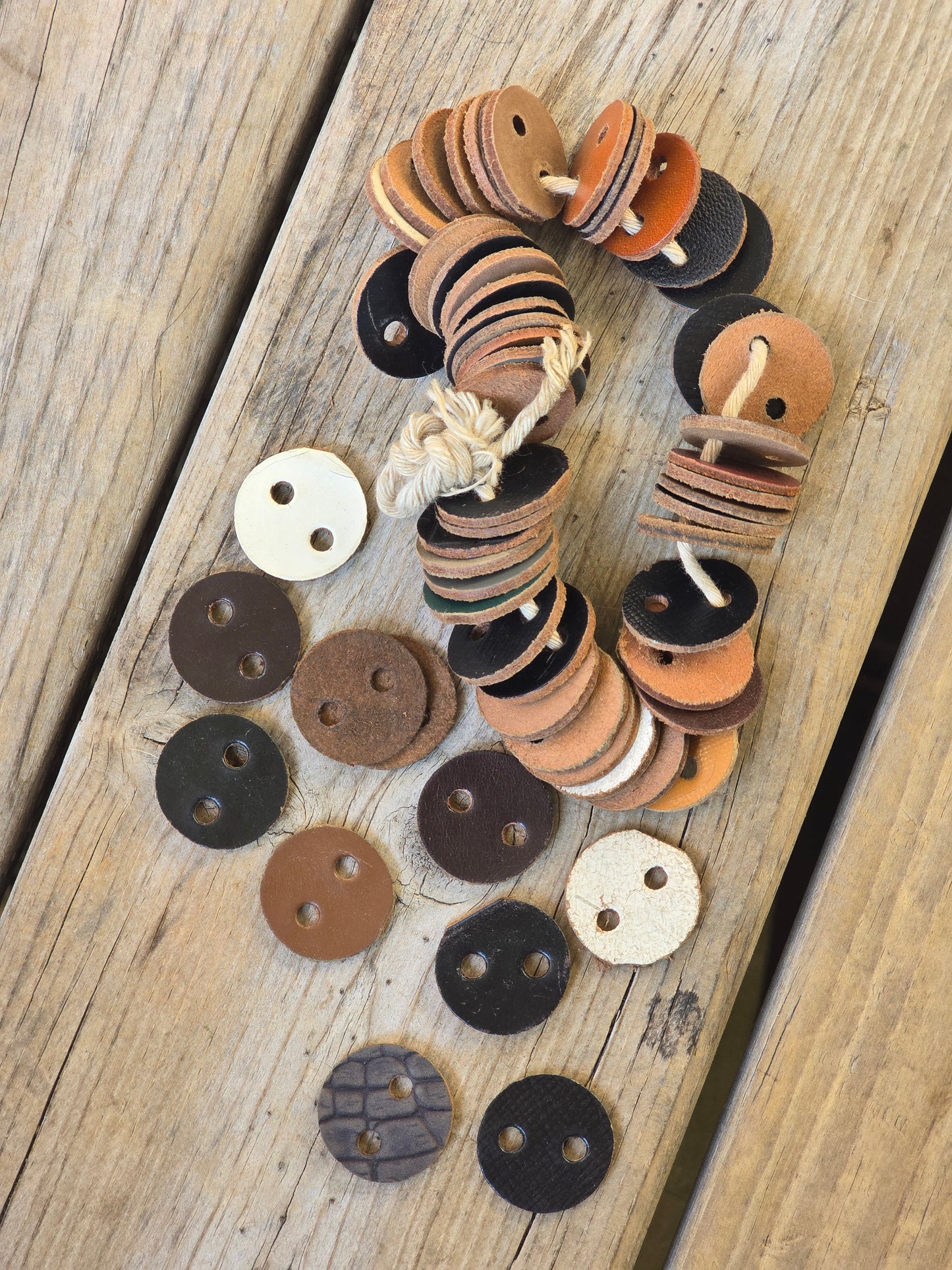 Leather Buttons - Quantity 59