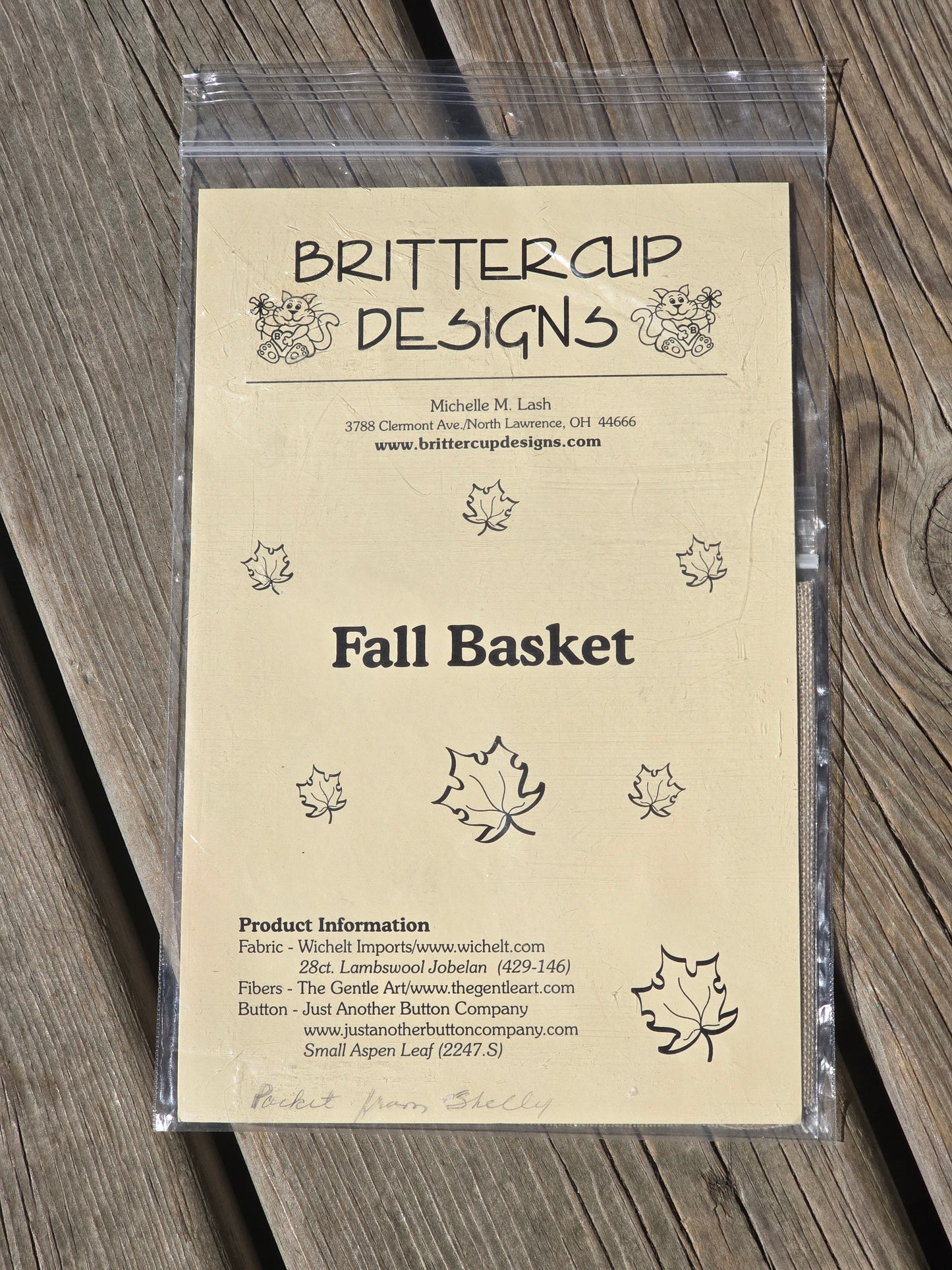 Brittercup Designs - Fall Basket - Cross Stitch Kit