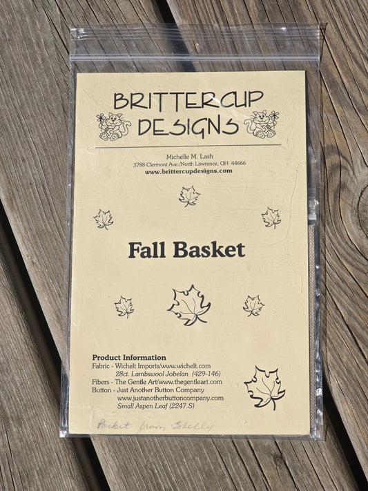 Brittercup Designs - Fall Basket - Cross Stitch Kit
