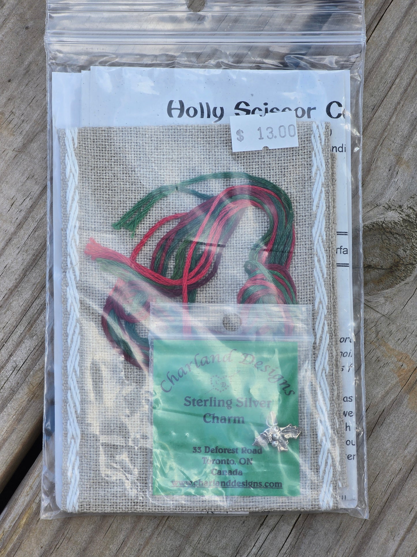 Charland Designs - Holly Scissor Case - Cross Stitch Kit