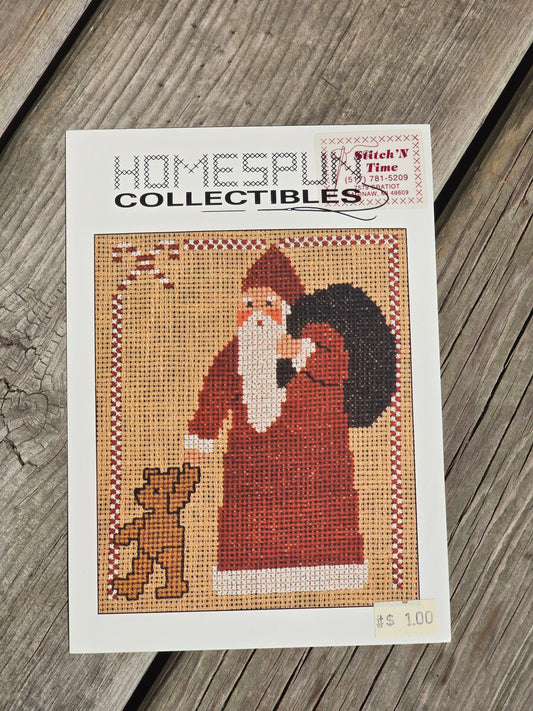 Homespun Collectibles - Santa with Bear - #10 - Cross Stitch Pattern