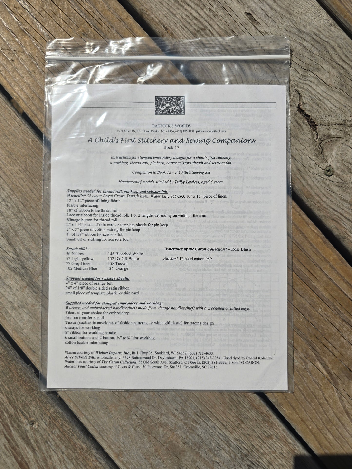 Patrick's Woods - A Child's First Stitchery - Counted Thread Embroidery Pattern Pattern