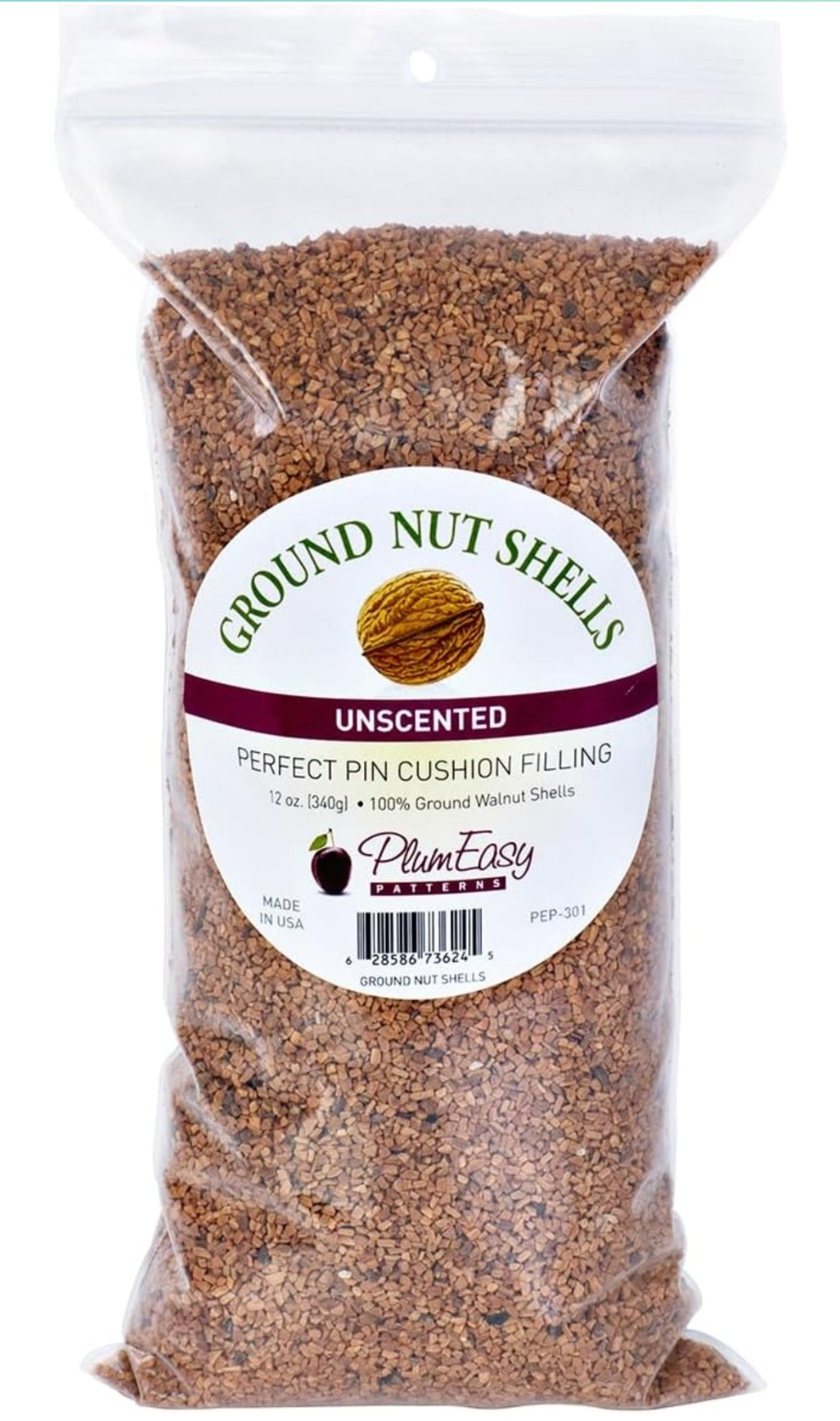 Plum Easy Patterns - Ground Nut Shells Pin Cushion Filling, 12 oz