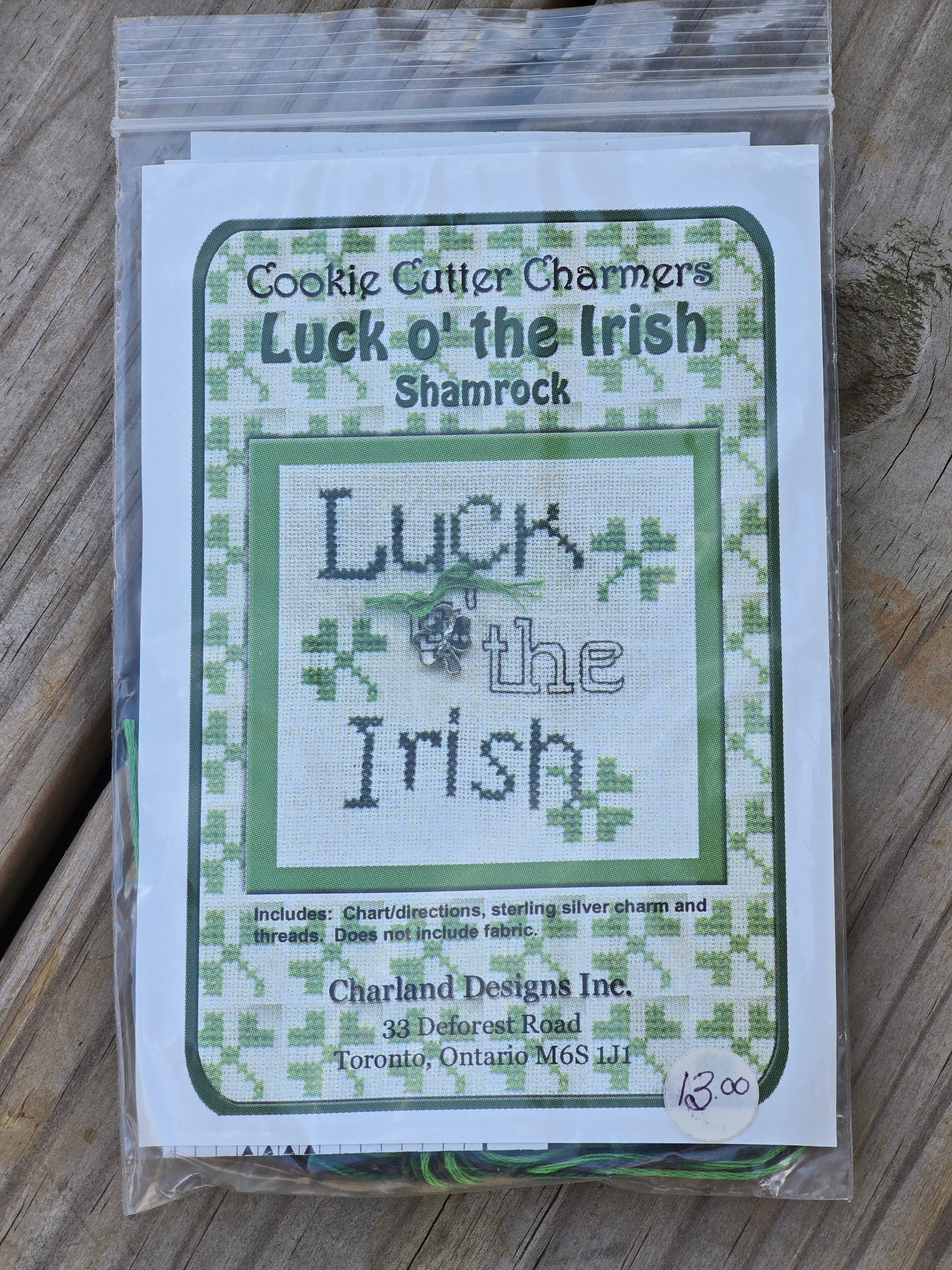 Charland Designs - Luck o' the Irish - Cookie Cutter Charmers - Cross Stitch Kit