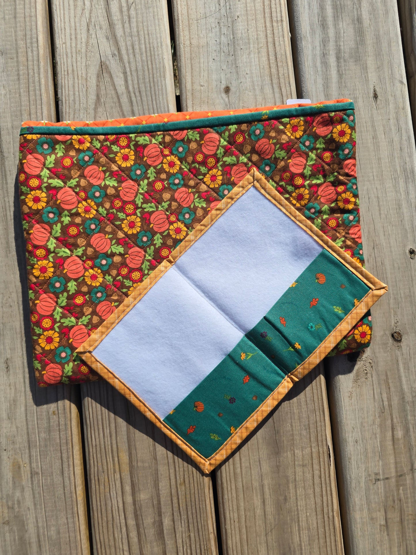 K Heinz Designz - Cloth Project Bag -  Pumpkin Floral