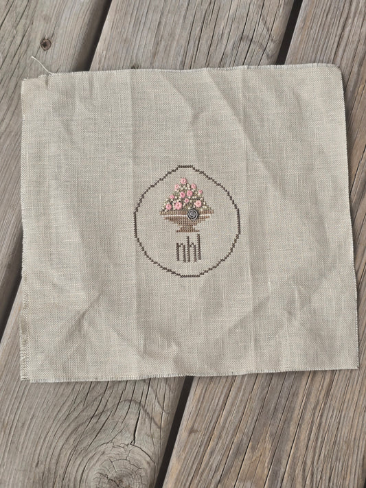 Flower Basket  - Completed Cross Stitch