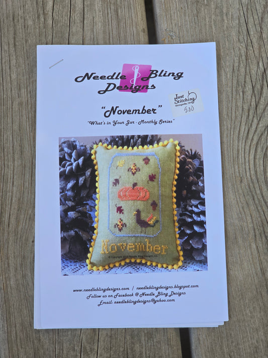 Needle Bling Designs - November - Cross Stitch Pattern