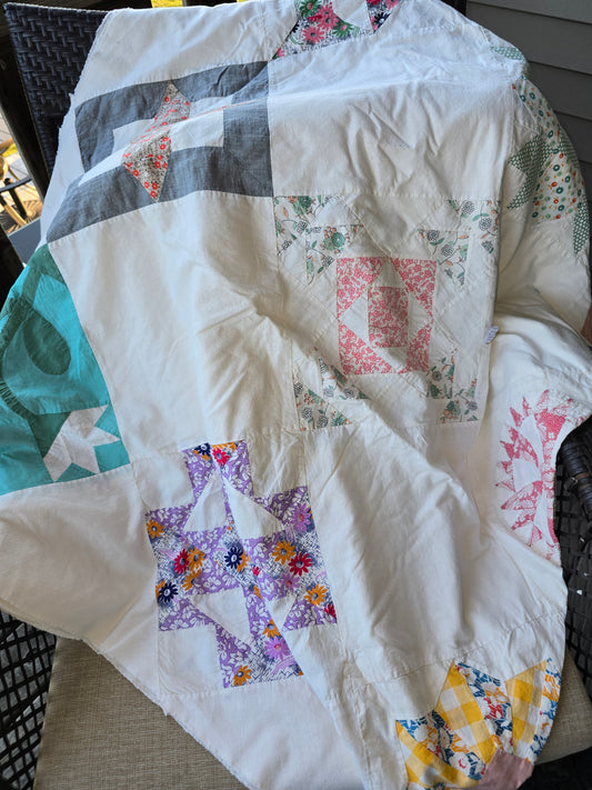 Vintage Sampler Quilt Top - 80' x 80'