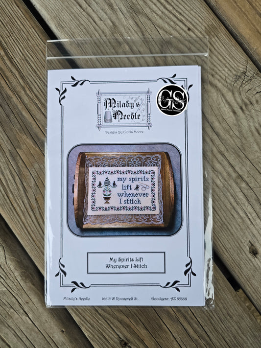Milady's Needle - My Spirits Lift Whenever I Stitch - Cross Stitch Pattern