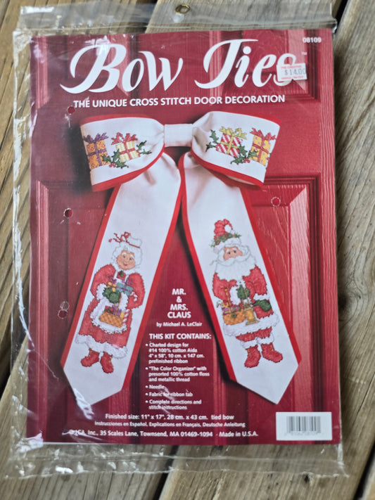 JCA, Inc - Bow Ties - Mr. & Mrs. Claus - Cross Stitch Kit