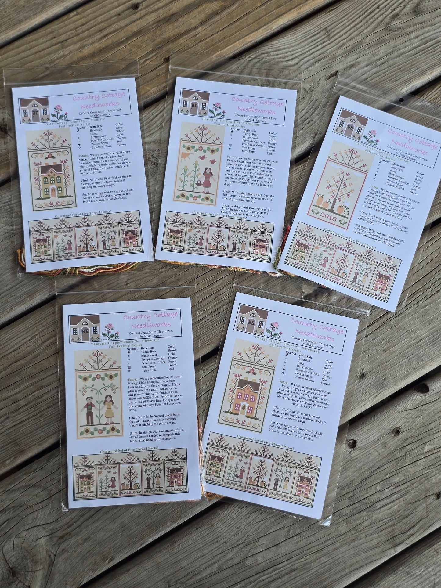 Country Cottage Needleworks - Fall Festival Series - Set of Charts (1-5) - Cross Stitch Pattern
