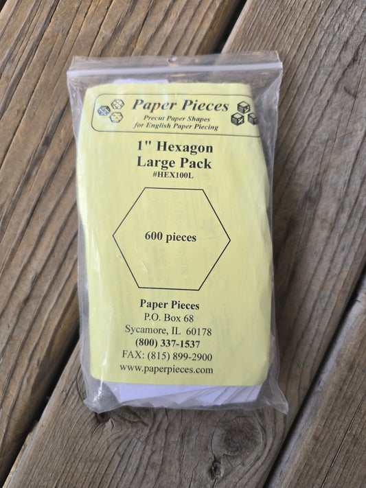 Paper Pieces - 1" Hexagon - Large Pack - 600 Pieces