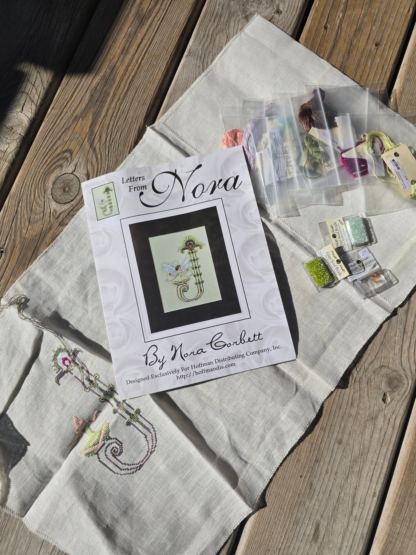 Mirabilia - Letters From Nora "Letter J" - Partially Completed Cross Stitch Kit