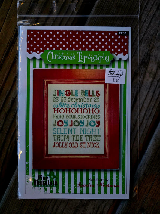 Pine Mountain Designs - Christmas Typography - Cross Stitch Pattern