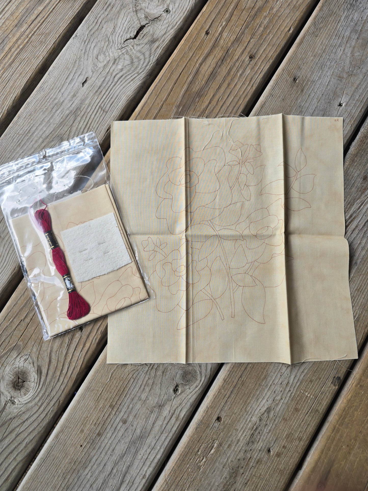 Petals and Blooms - Floral - Redwork Embroidery Kit