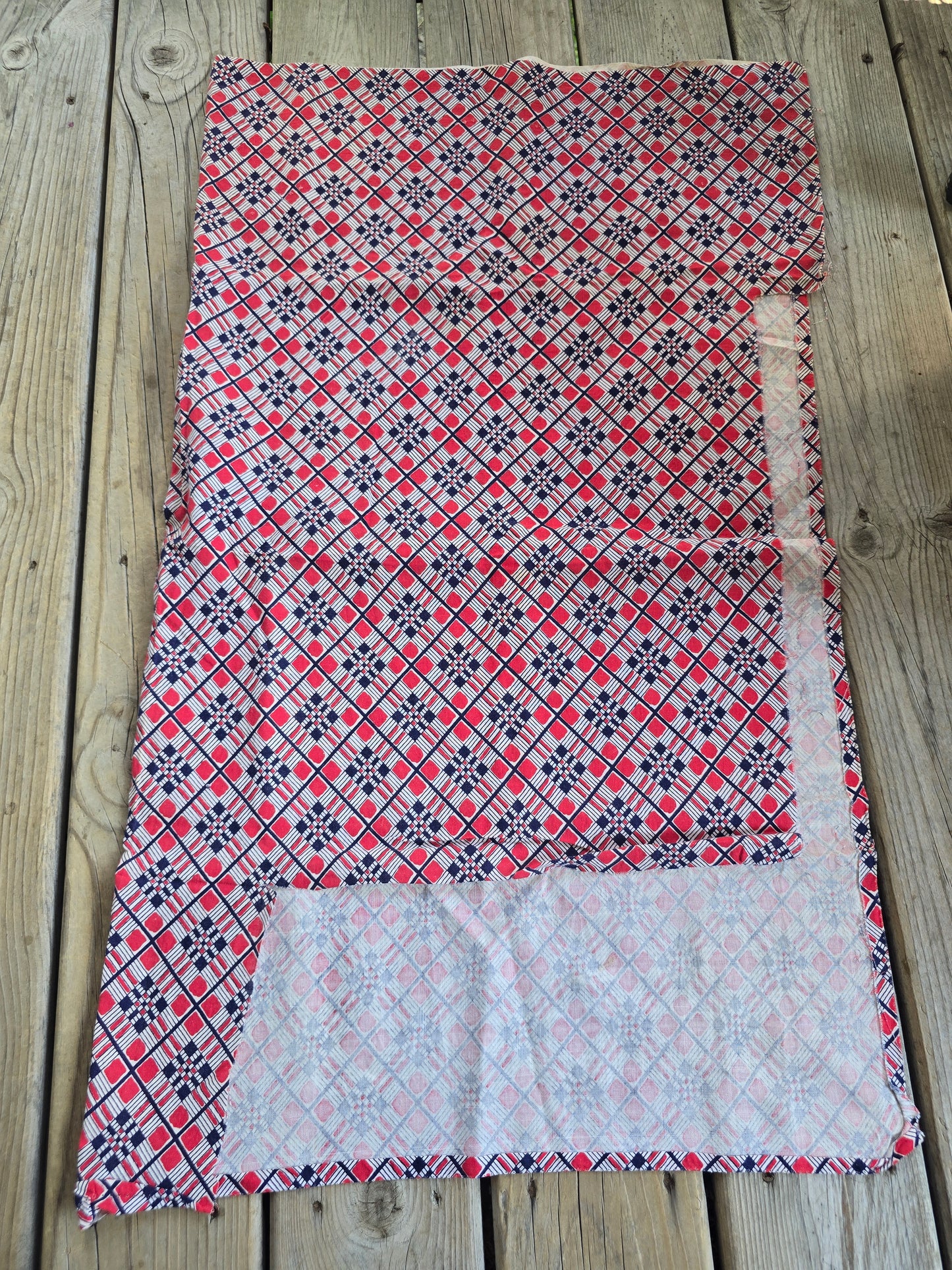 Red and Blue Plaid - Linens - Feed Sack