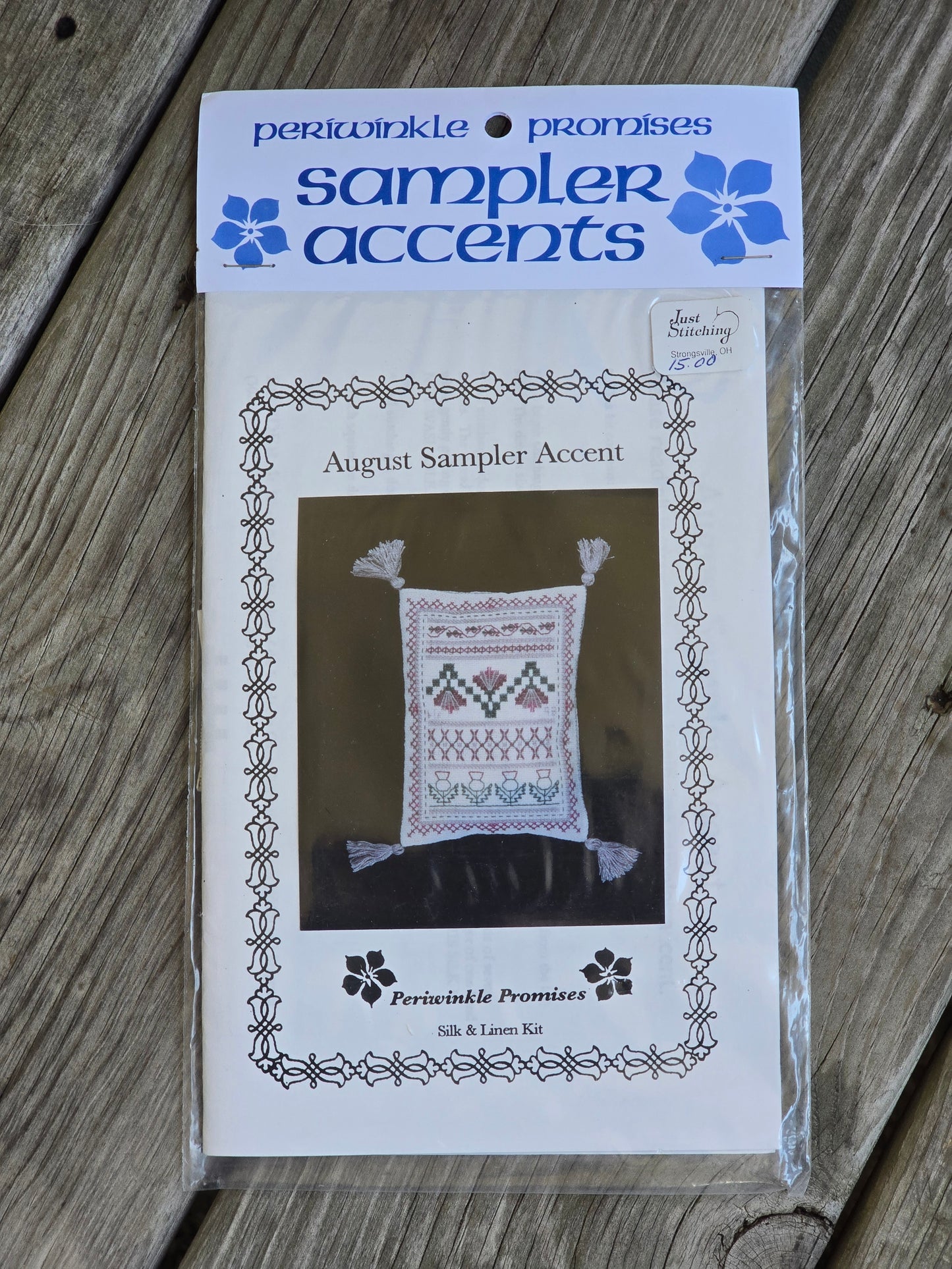 Periwinkle Promises - August Sampler Accent - Sampler Accents - Cross Stitch Kit