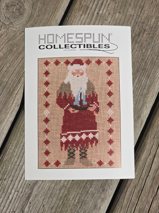Homespun Collectibles - Santa with Candle - #40 - Cross Stitch Pattern
