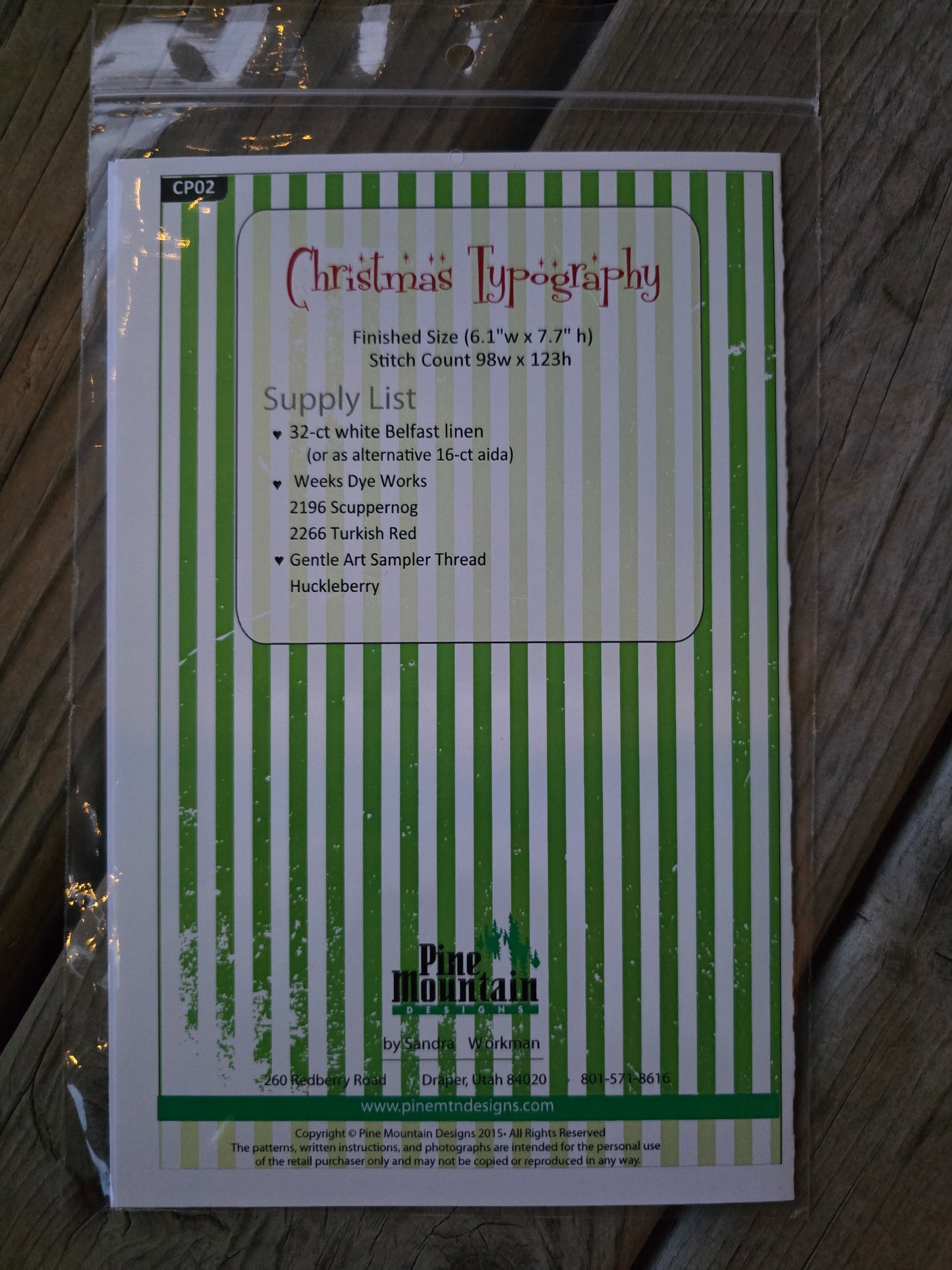 Pine Mountain Designs - Christmas Typography - Cross Stitch Pattern