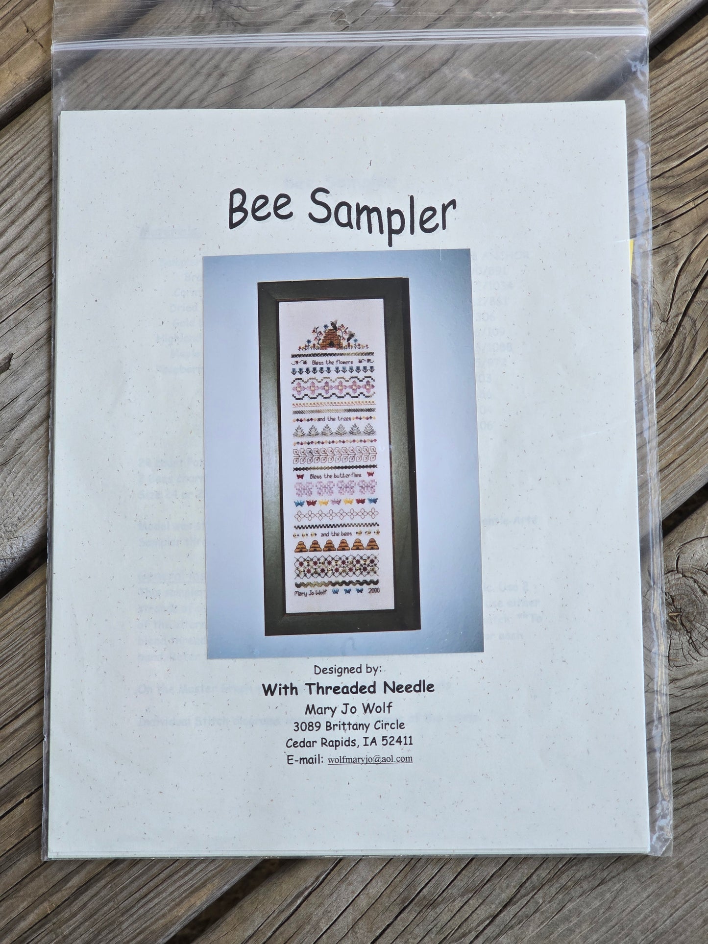 With Threaded Needle - Bee Sampler - Cross Stitch Kit