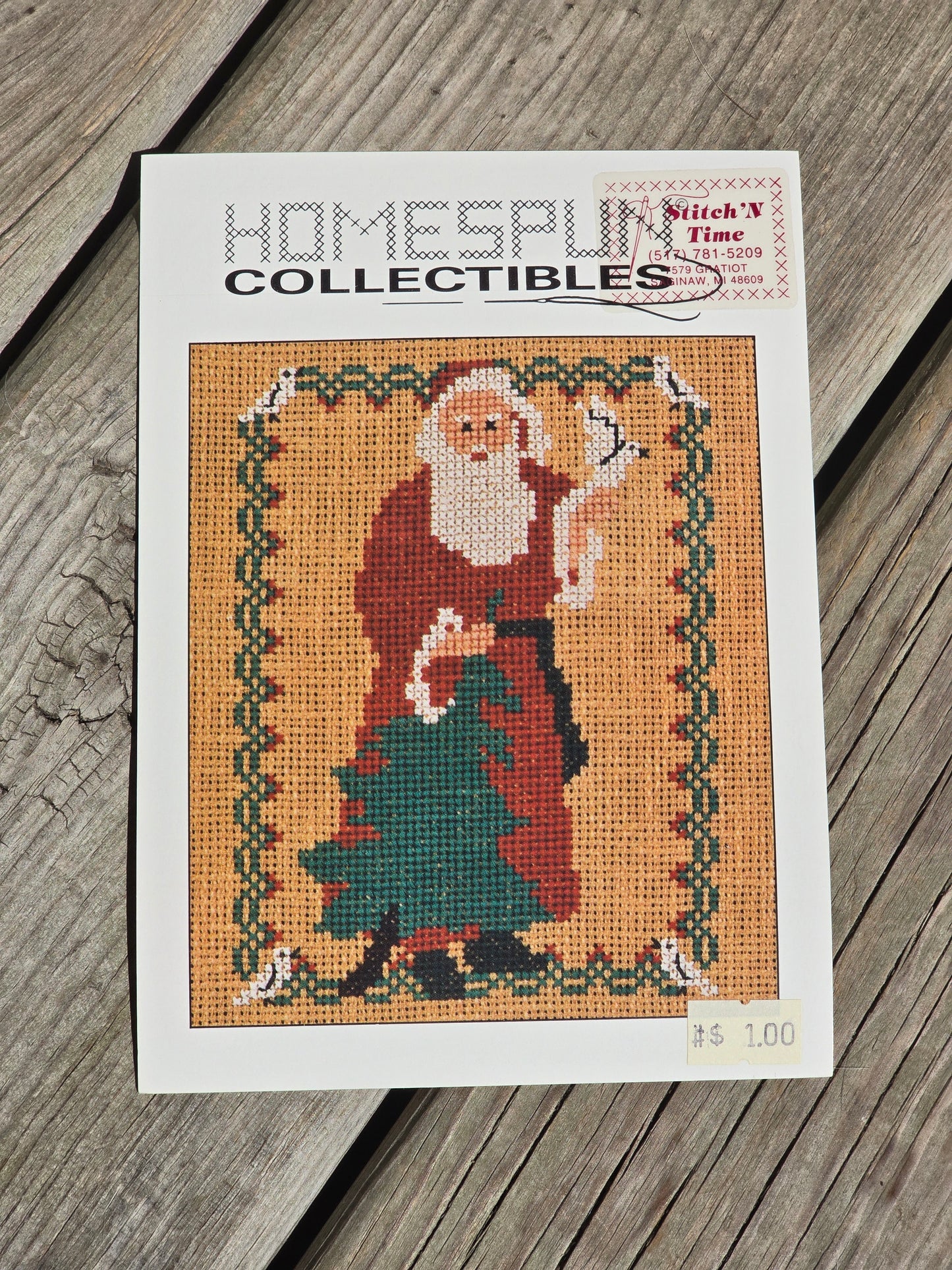 Homespun Collectibles - Santa with Tree and Dove - #11 - Cross Stitch Pattern