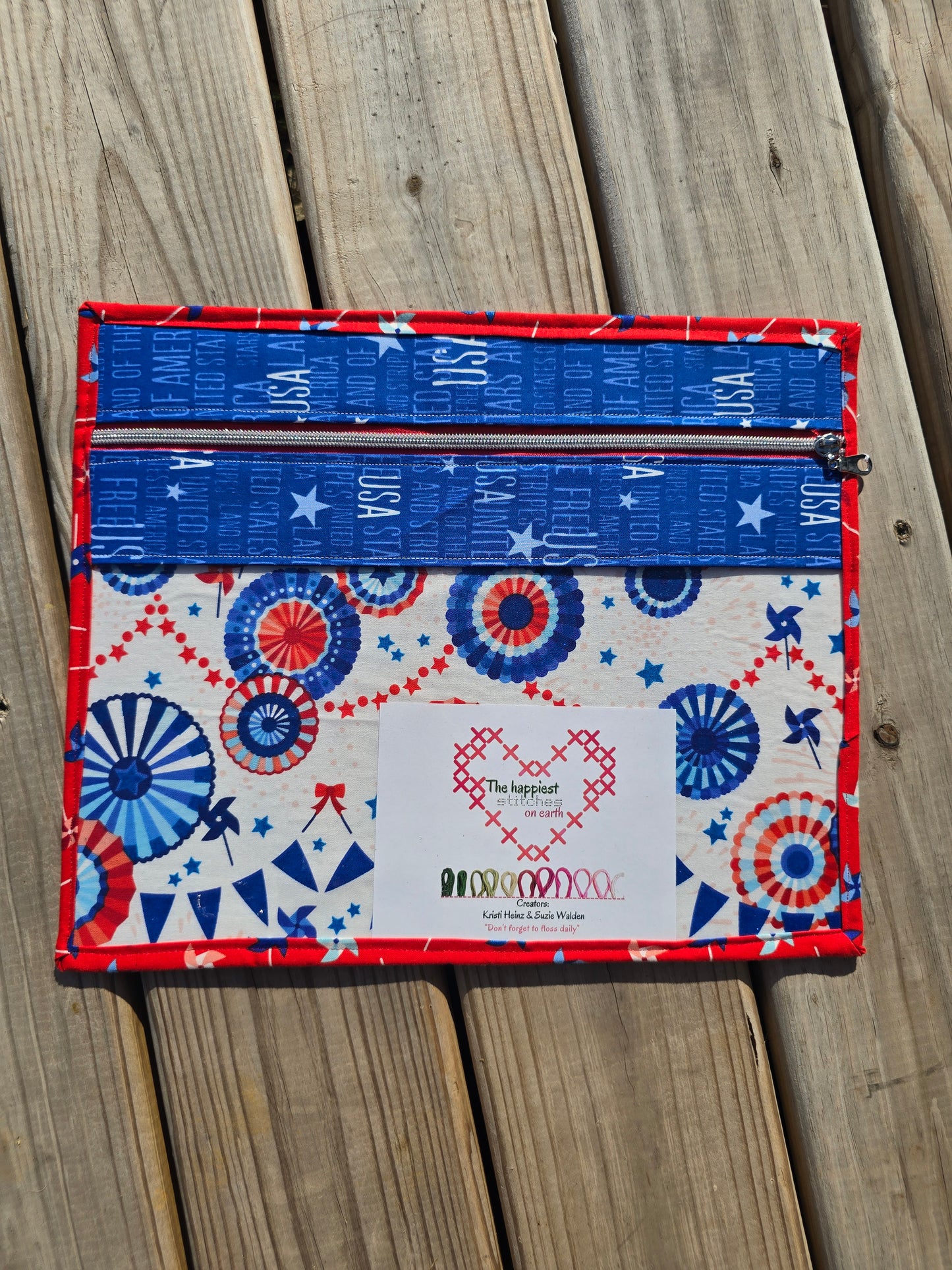 K Heinz Designz - Vinyl Project Bag - Patriotic