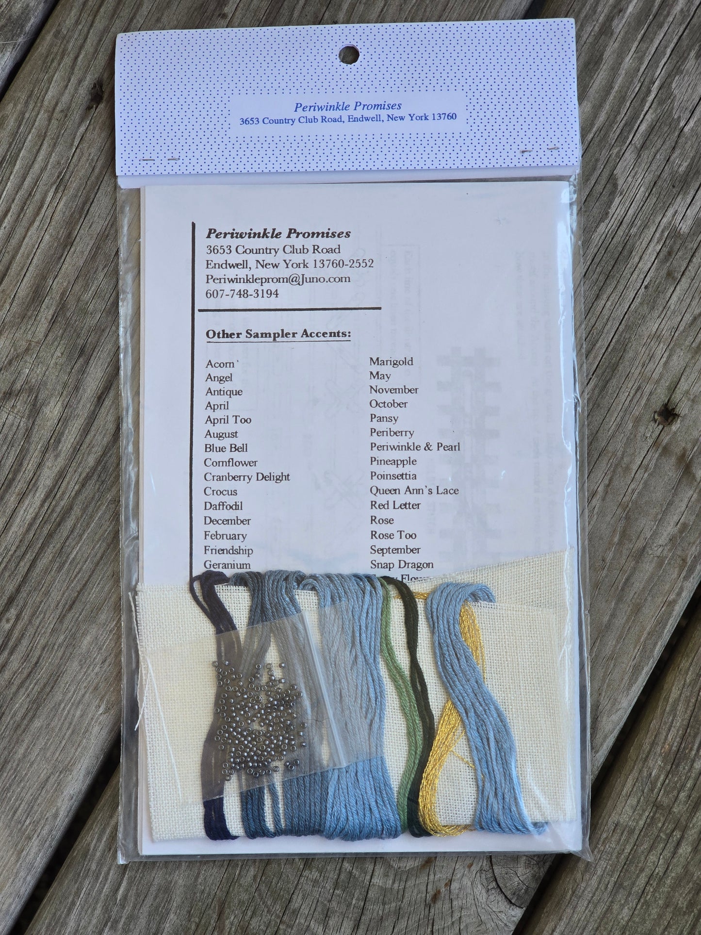 Periwinkle Promises - Blue Bell Sampler Accent - Sampler Accents - Cross Stitch Kit