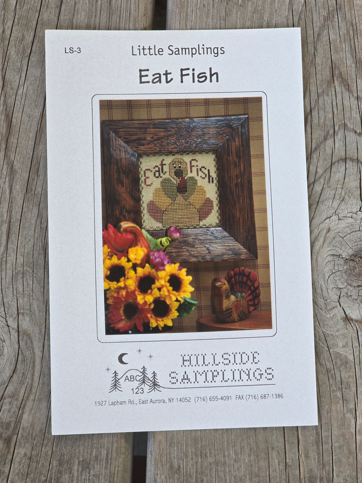 Hillside Samplings - Little Samplings - Eat Fish - Cross Stitch Pattern