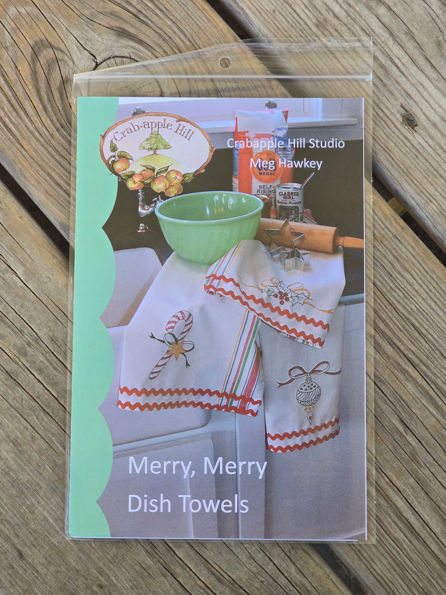 Crab-apple Hill - Merry, Merry Dish Towels - Embroidery Pattern