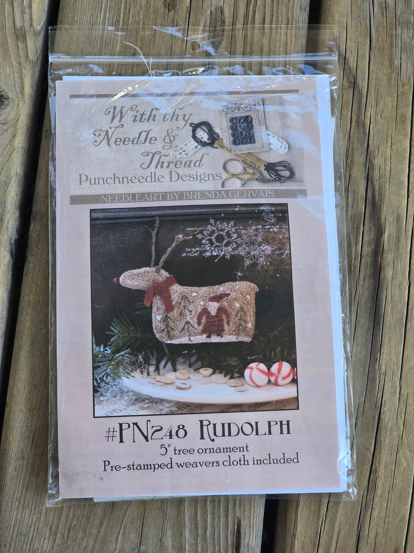 With Thy Needle & Thread - Rudolph - Embroidery - Punchneedle Pattern