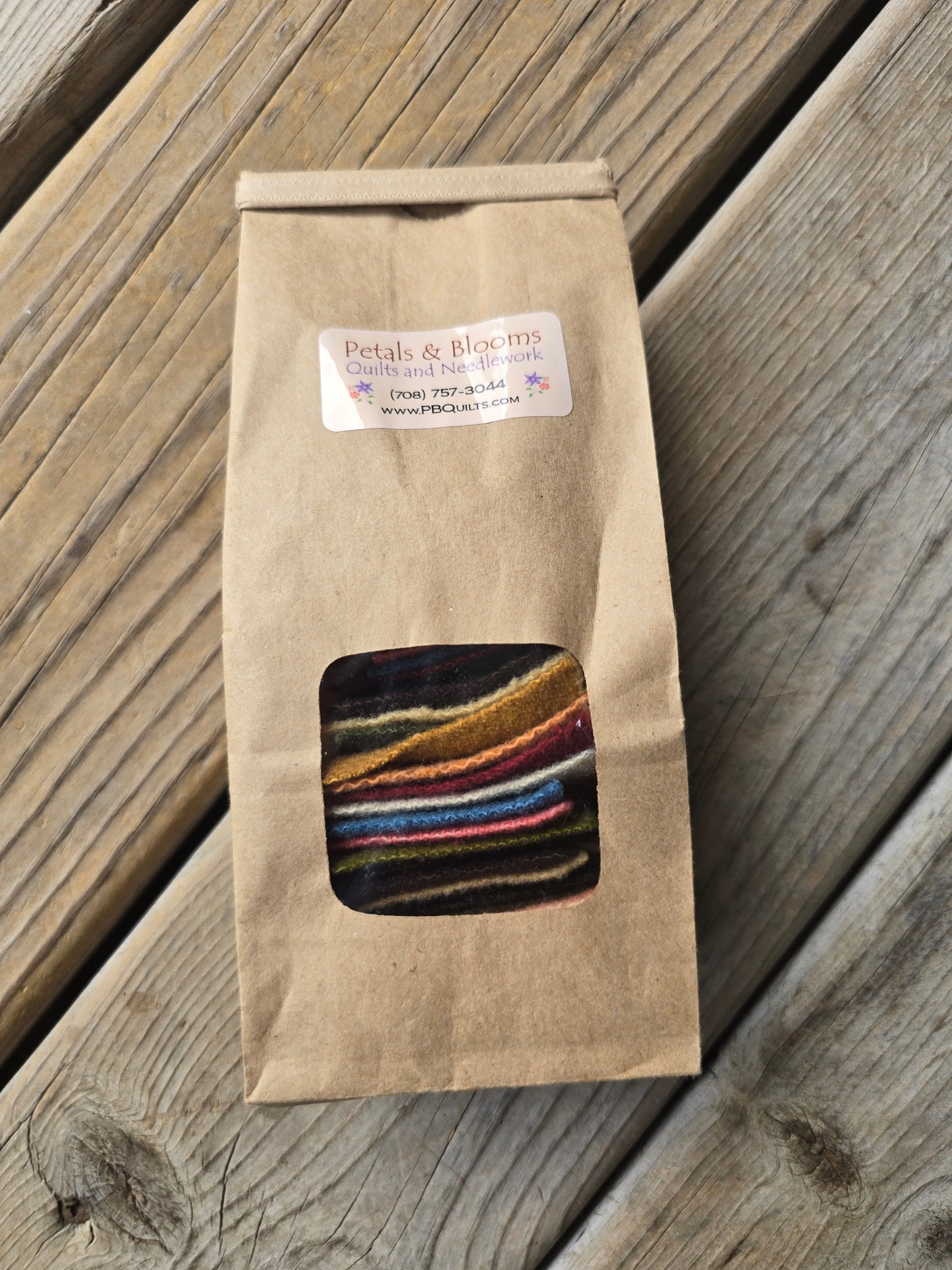 Petals and Blooms - Hand-Dyed Wool Grab Bags - 50 2" Squares