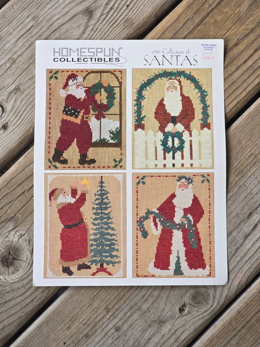 Homespun Collectibles - 1999 Collection of Santas - Cross Stitch Pattern