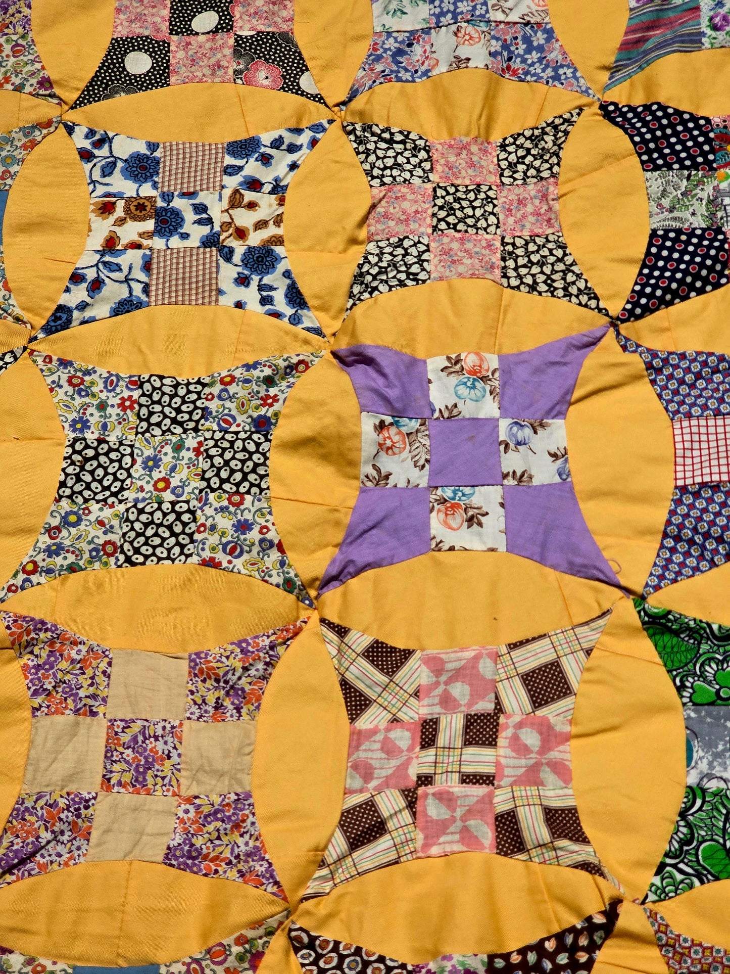 Vintage Glorified Nine Patch Quilt Top - 72" x 88"
