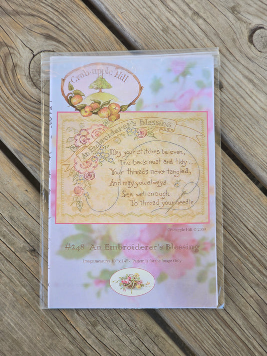 Crab-apple Hill - #248 - An Embroiderer's Blessing - Embroidery Pattern