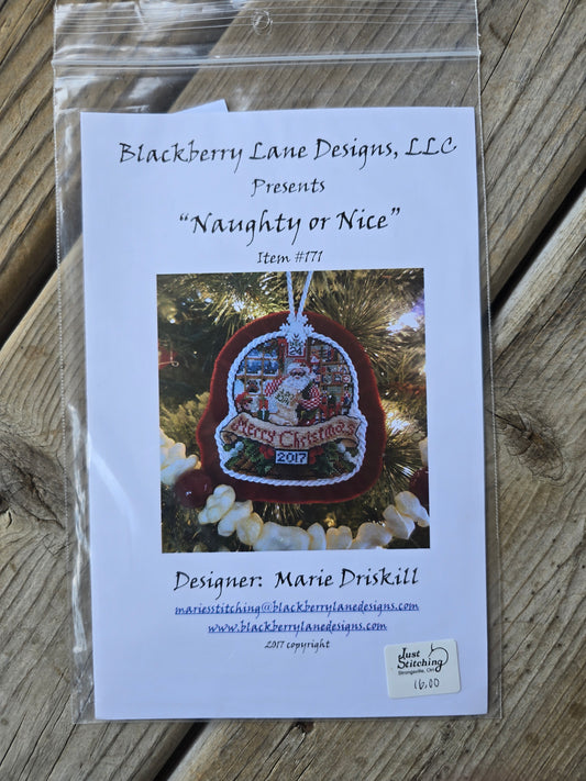 Blackberry Lane Designs, LLC - Naughty or Nice - Cross Stitch Pattern