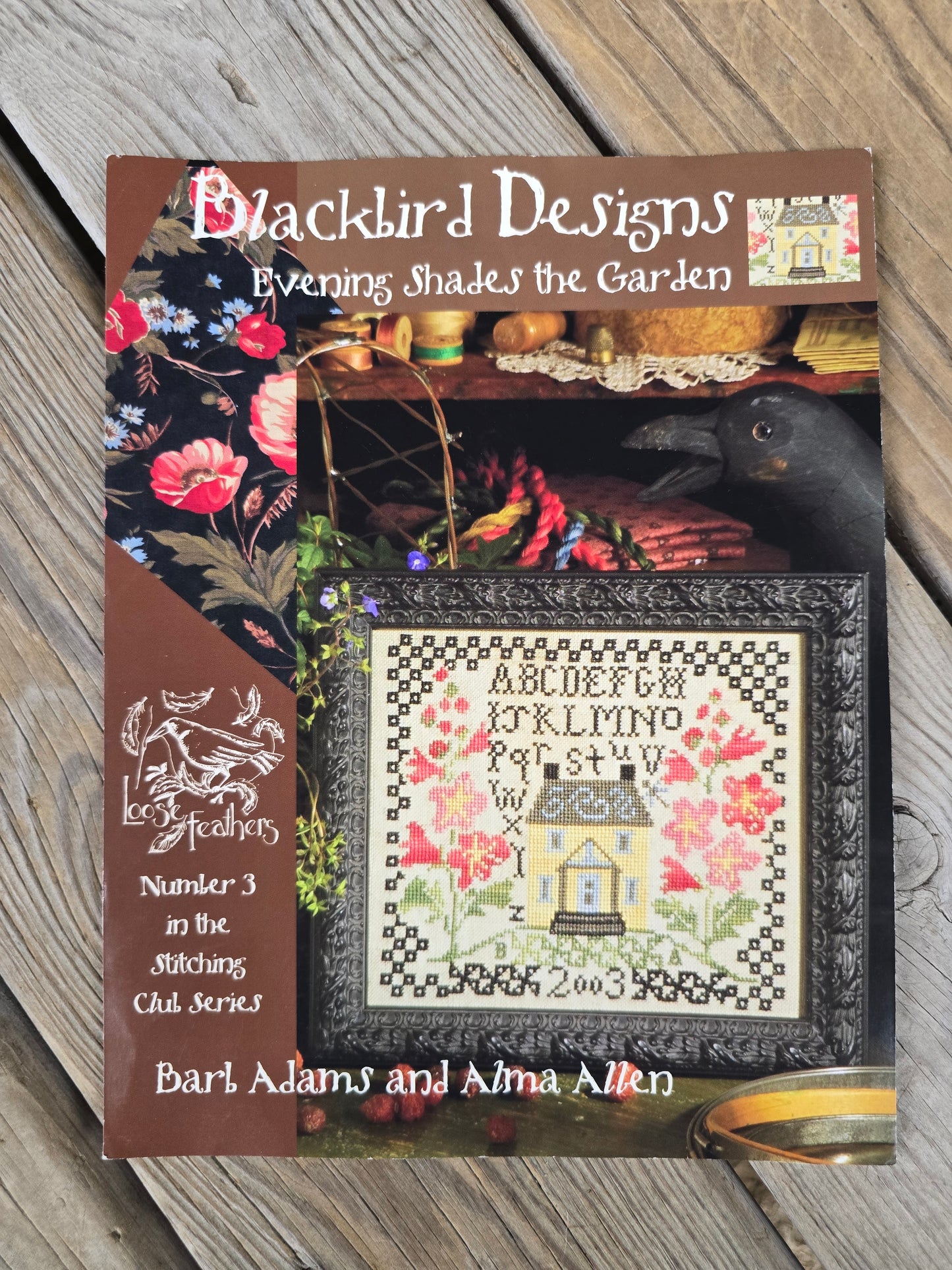 Blackbird Designs - Evening Shades the Garden - Loose Feathers Number 3 in the Stitching Club Series - Cross Stitch Pattern