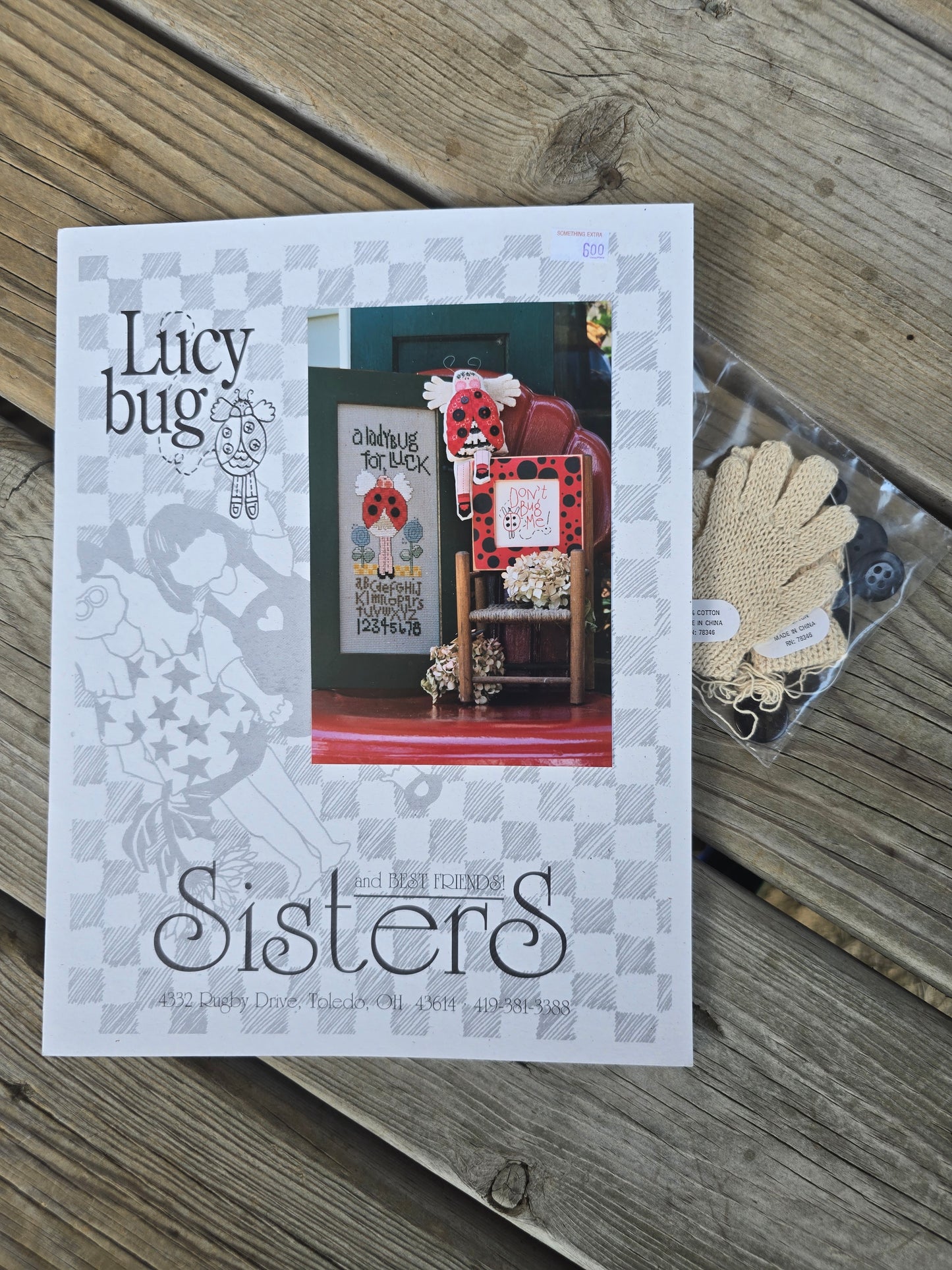 Sisters & Best Friends - Lucy Bug - Cross Stitch Pattern & Embellishments
