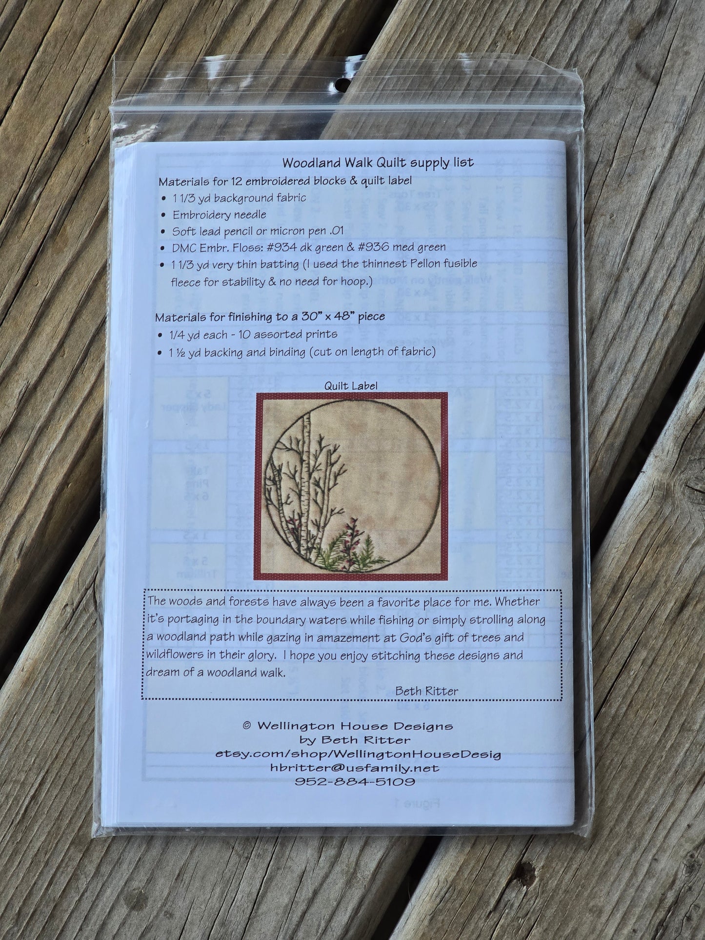 Wellington House Designs - Woodland Walk - Quilt Pattern
