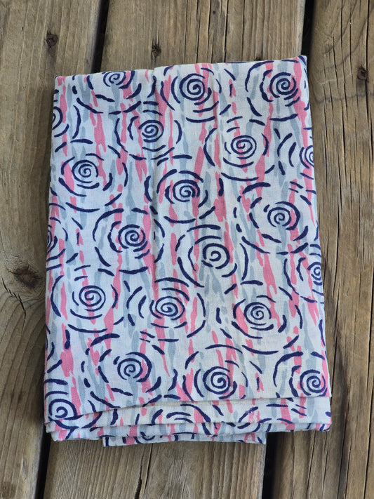 Blue, Pink, Gray Geometric - Linens - Feed Sack