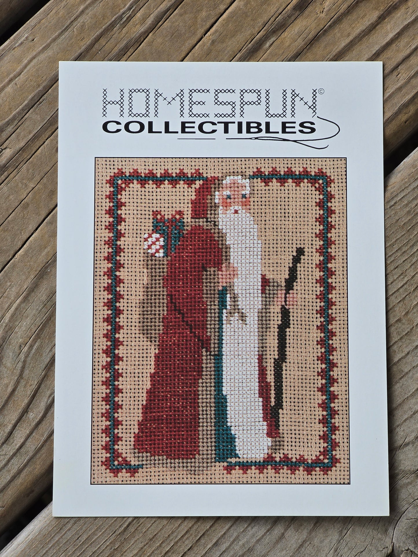 Homespun Collectibles - Santa with Gift Bag - Cross Stitch Pattern