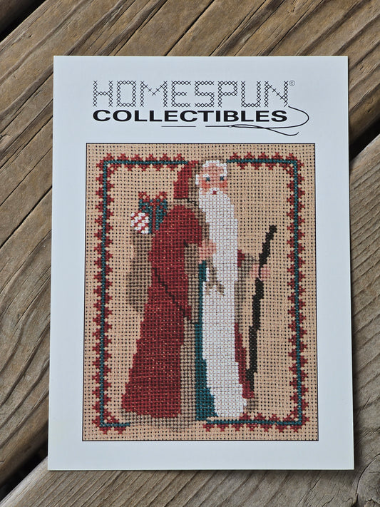 Homespun Collectibles - Santa with Gift Bag - Cross Stitch Pattern