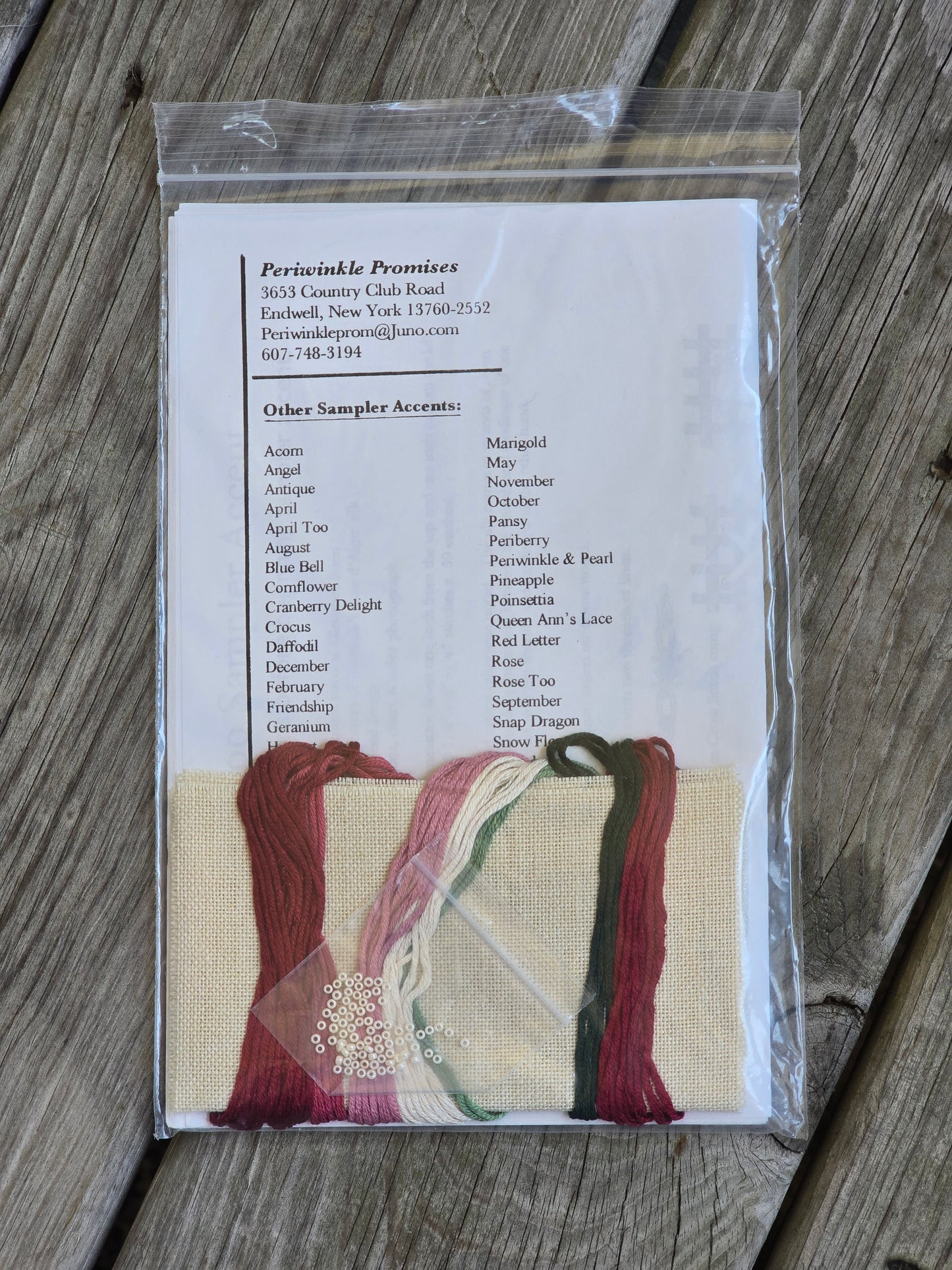 Periwinkle Promises - Rose Too Sampler Accent - Sampler Accents - Cross Stitch Kit
