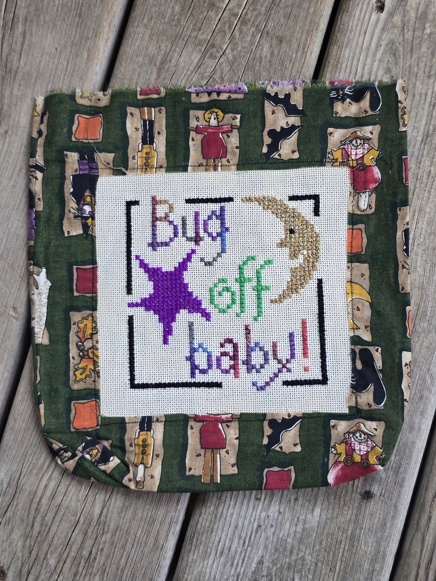 Lizzie Kate - Bug Off Baby - Completed Cross Stitch